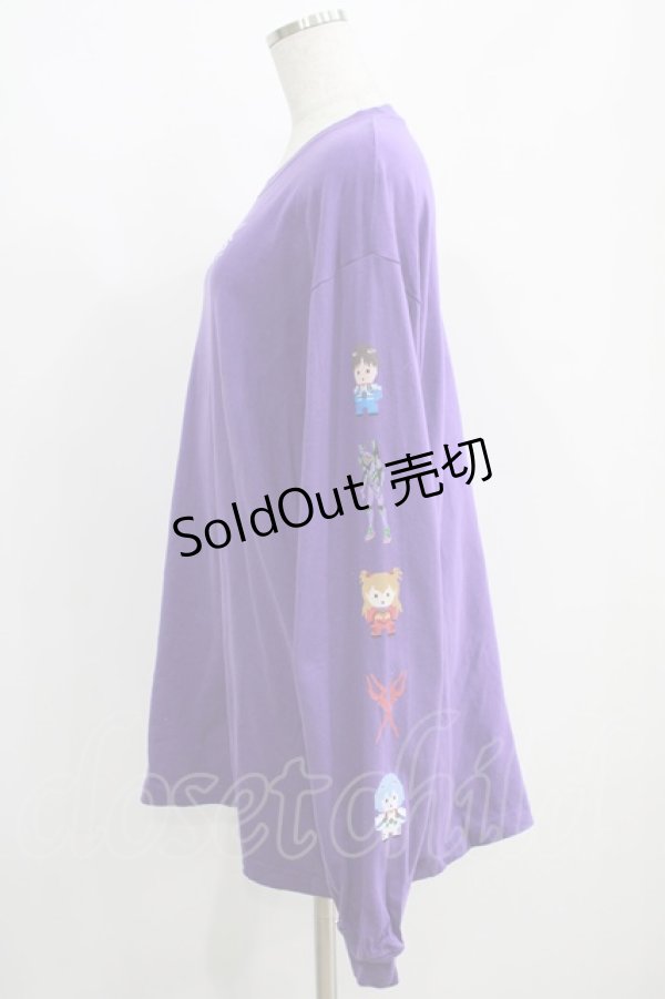 画像2: Candy Stripper / EVANGELION 8BIT L/S TEE 2 パープル H-25-05-03-1020-PU-TO-KB-ZH (2)