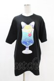 画像1: LISTEN FLAVOR / 猫耳クリームソーダTシャツ  黒 H-25-05-04-032-PU-TO-KB-ZH (1)