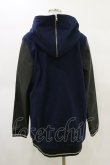 画像2: elements,H / レザー切替フードブルゾン HOMME ネイビー H-25-05-04-1024-PU-JA-KB-ZH (2)