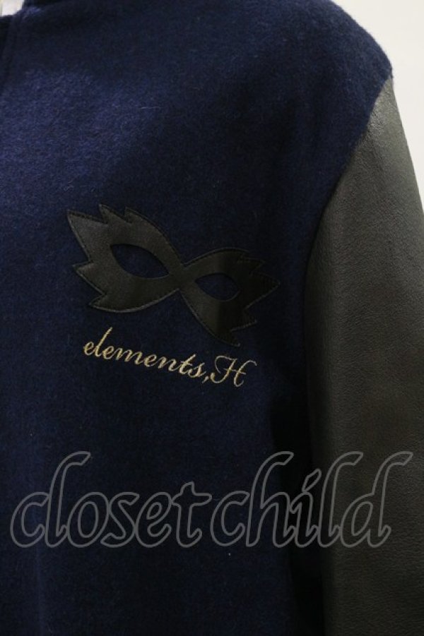画像3: elements,H / レザー切替フードブルゾン HOMME ネイビー H-25-05-04-1024-PU-JA-KB-ZH (3)