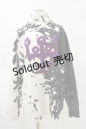 画像: KILL STAR / Slime Time Knit Sweater L 白×黒 H-25-05-04-1037-SL-TO-KB-ZT377