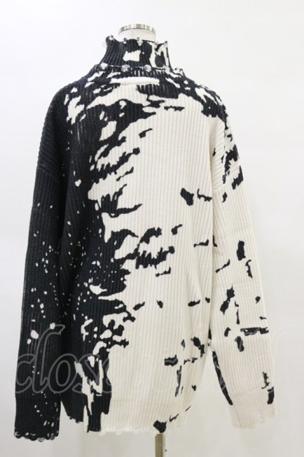 画像2: KILL STAR / Slime Time Knit Sweater L 白×黒 H-25-05-04-1039-SL-TO-KB-ZH (2)
