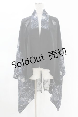 画像: Qutie Frash / バックメッシュ着物カーディガン  黒×紺 H-25-05-04-014-QU-TO-KB-ZH