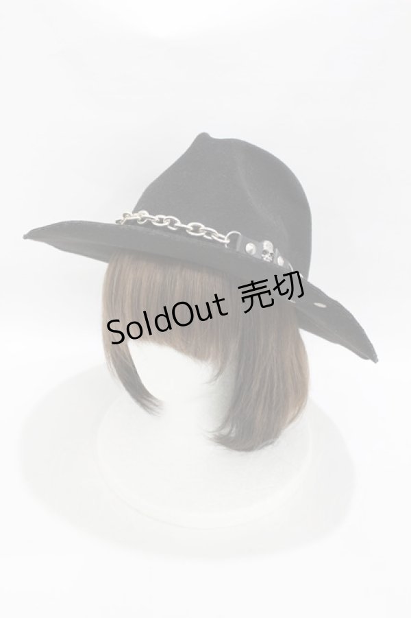 画像1: SEX POT ReVeNGe / チェーンチャーム付ハット  黒 H-25-05-04-003-SP-AC-KB-ZH (1)