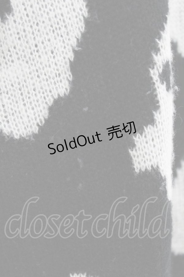 画像3: LISTEN FLAVOR / ゴースト総柄ニットトップス  ブラック H-25-05-04-030-PU-TO-KB-ZH (3)