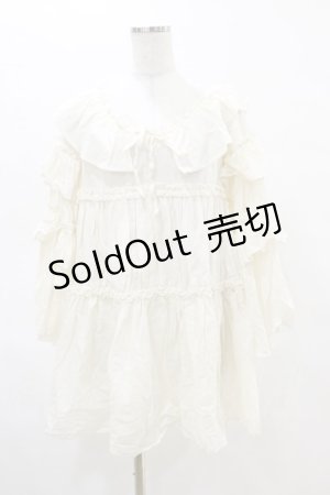 画像: Melt the lady / フリルロングブラウス Free オフ H-25-05-05-054-PU-BL-NS-ZH