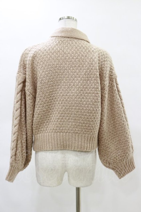 画像2: F&A / ボウタイ付きケーブルニットプルオーバー Free PINK BEIGE H-25-05-05-056-LO-TO-NS-ZH (2)
