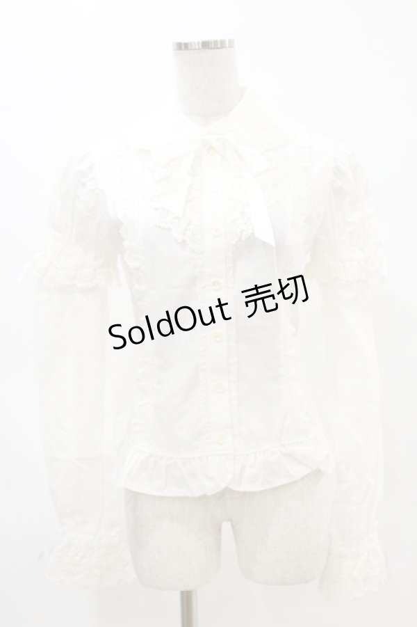 画像1: Angelic Pretty / リボン付きブラウス Free オフ H-25-05-05-063-AP-BL-NS-ZH (1)