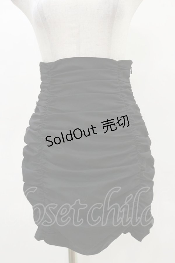 画像1: Melt the lady / ギャザースカート S ブラック H-25-05-05-070-PU-SK-NS-ZH (1)