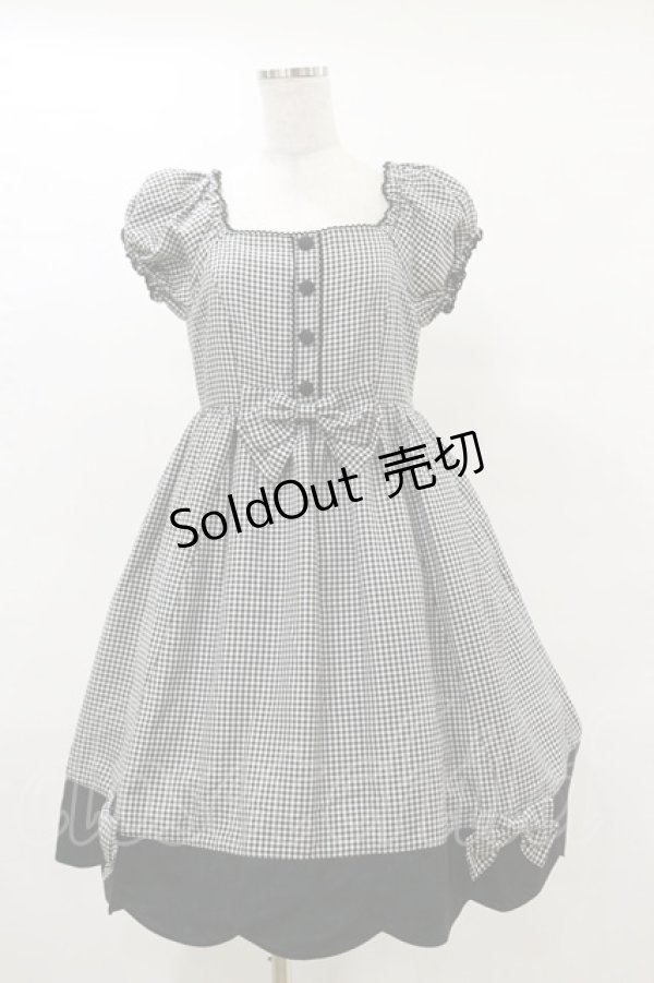 画像1: metamorphose / スカラップ切替ワンピース Free ブラック H-25-05-05-081-ME-OP-NS-ZH (1)