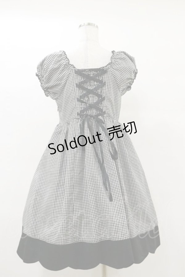 画像2: metamorphose / スカラップ切替ワンピース Free ブラック H-25-05-05-081-ME-OP-NS-ZH (2)