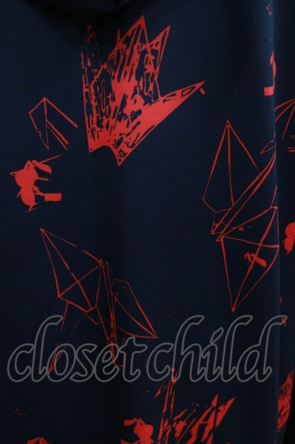 画像3: NieR Clothing / 総柄ZIPパーカー  黒×赤 H-25-05-05-1037-PU-TO-KB-ZH (3)
