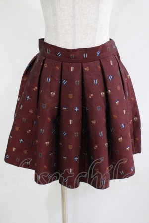画像: Jane Marple / EMB jacquardのミニスカート  ボルドー H-25-05-05-1011-JM-SK-KB-ZT0507H