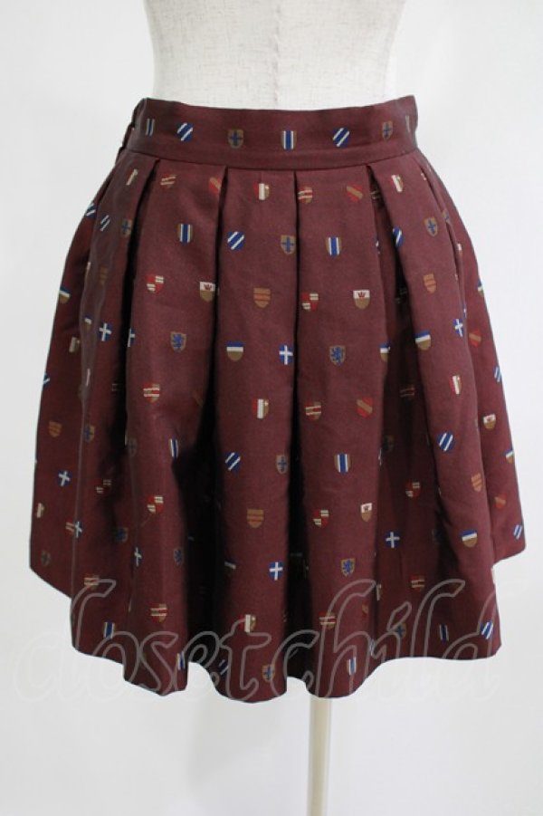 画像2: Jane Marple / EMB jacquardのミニスカート  ボルドー H-25-05-05-1011-JM-SK-KB-ZT0507H (2)
