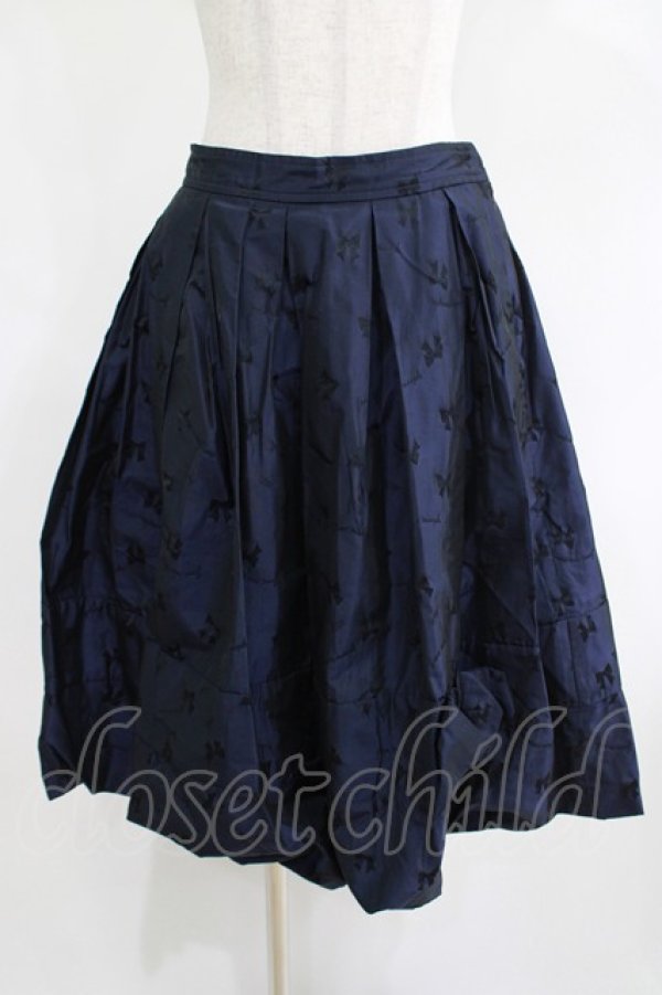 画像1: Jane Marple / Memory ribbon Jacquardリボンスカート  ネイビー H-25-05-05-1020-JM-SK-NS-ZT0507H (1)