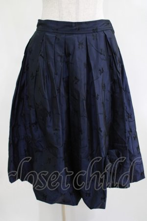 画像: Jane Marple / Memory ribbon Jacquardリボンスカート  紺 H-25-05-05-1021-JM-SK-KB-ZH