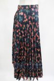 画像2: Jane Marple Dans Le Salon / Flowers of Jouy double accordion skirt  ネイビー H-25-05-05-1022-JM-SK-KB-ZT0507H (2)