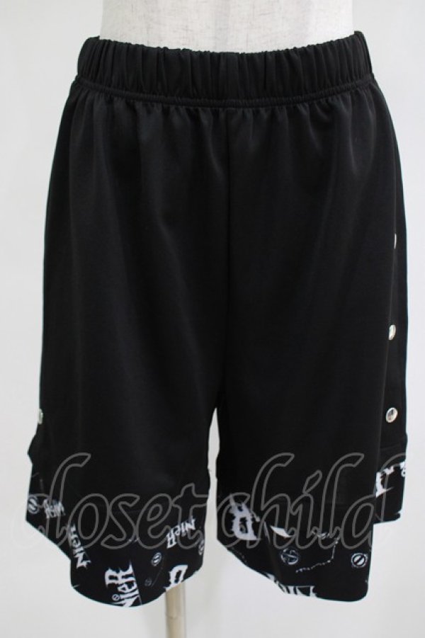 画像1: NieR Clothing / 総柄切替パンツ F 黒 H-25-05-05-1028-PU-PA-KB-ZH (1)