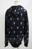 画像2: NieR Clothing / 総柄フードカーディガン  黒 H-25-05-05-1033-PU-TO-KB-ZH (2)