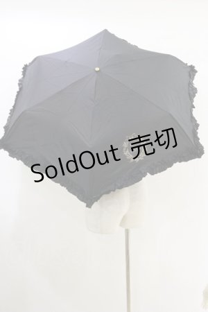 画像: Maison de FLEUR / ヒートカットフリル折りたたみ傘  ブラック H-25-05-05-012-LO-ZA-NS-ZH
