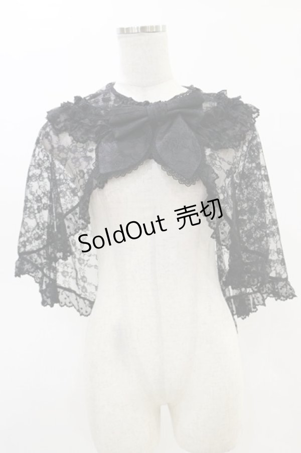 画像1: metamorphose / スカーフ風レースケープ Free ブラック H-25-05-05-013-ME-TO-NS-ZH (1)