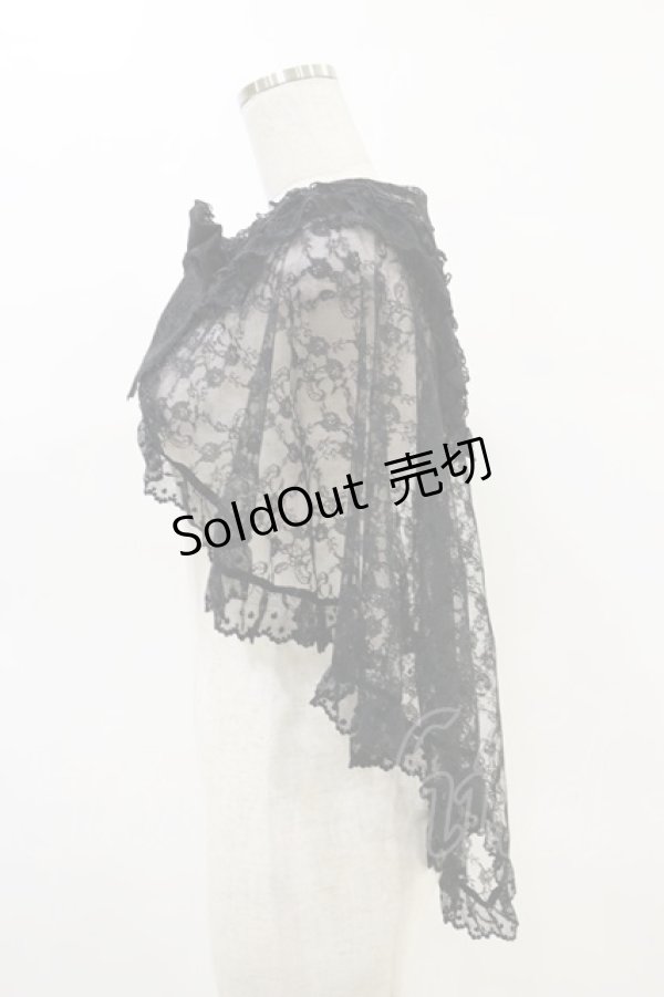 画像3: metamorphose / スカーフ風レースケープ Free ブラック H-25-05-05-013-ME-TO-NS-ZH (3)