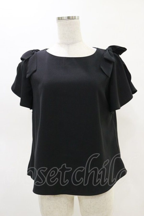 画像1: an another angelus / ラッフルスリーブリボントップス Free BLACK H-25-05-05-017-CA-TO-NS-ZH (1)