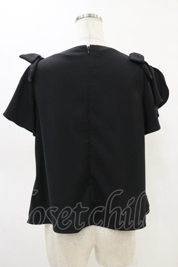 画像2: an another angelus / ラッフルスリーブリボントップス Free BLACK H-25-05-05-017-CA-TO-NS-ZH (2)