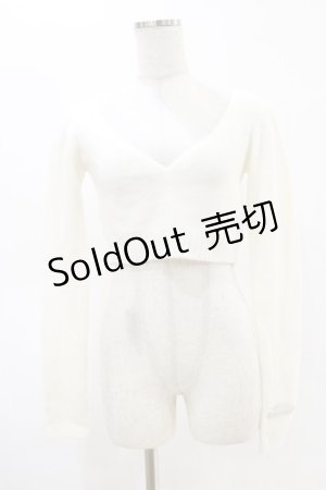 画像: Melt the lady / クロップドニット Free オフ H-25-05-05-019-PU-TO-NS-ZH
