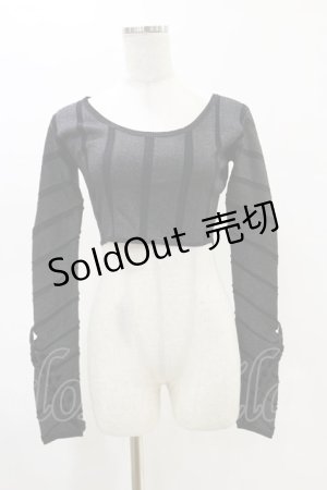 画像: Melt the lady / ラメストライプトップス Free ブラック H-25-05-05-027-PU-TO-NS-ZH