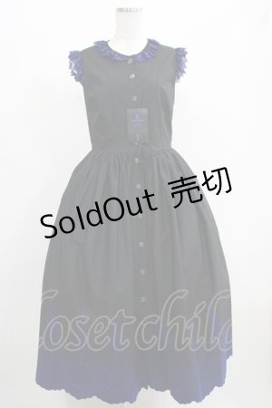 画像: Moi-meme-Moitie / Rose Garden刺繍サンドレス 9号 黒×青 H-25-05-06-001-MO-OP-KB-ZH