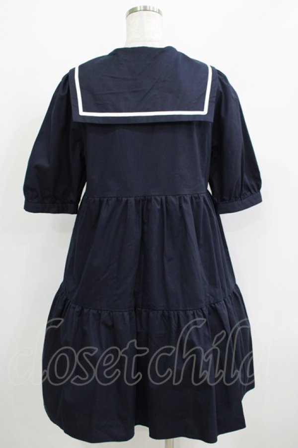 画像3: MILK / Sailorティアードワンピース  ネイビー H-25-05-06-030-ML-OP-KB-ZH (3)
