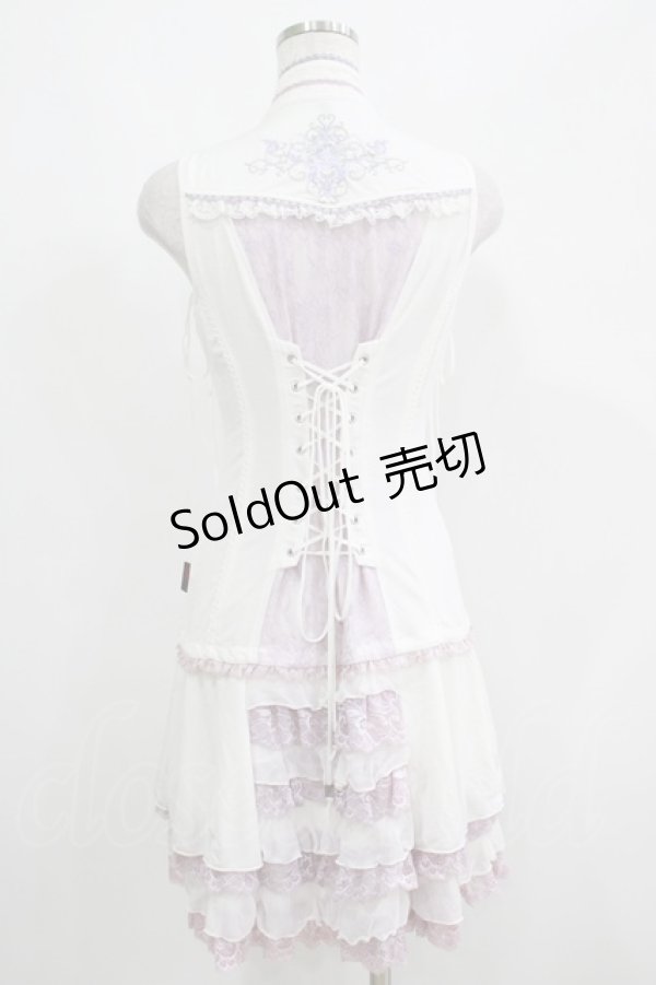 画像3: Ozz Croce / 薔薇刺繍2Wayオーバーベスト  白×ラベンダー H-25-05-06-032-OO-TO-KB-ZH (3)