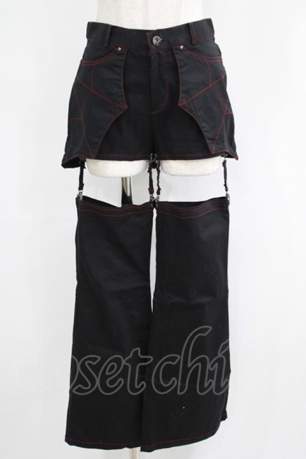 画像1: PEACE NOW / レッグカバー付きショートパンツ M 黒 H-25-05-06-040-PU-PA-KB-ZH (1)