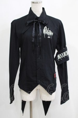 画像: MA / 腕章付きシャツ  黒 H-25-05-06-052-PU-BL-KB-ZH