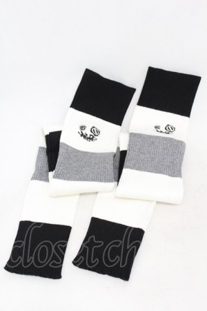画像: NieR Clothing / レッグカバー  白×グレー×黒 H-25-05-06-1001-PU-ZA-KB-ZH