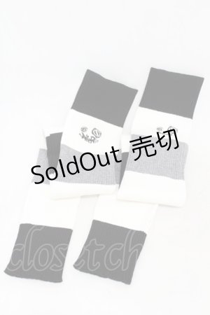 画像: NieR Clothing / レッグカバー  白×グレー×黒 H-25-05-06-1001-PU-ZA-KB-ZH