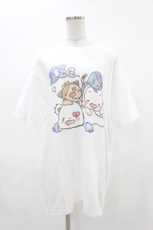 画像: NieR Clothing / プリント半袖CUTSEW XL 白 H-25-05-06-1040-PU-TO-KB-ZH