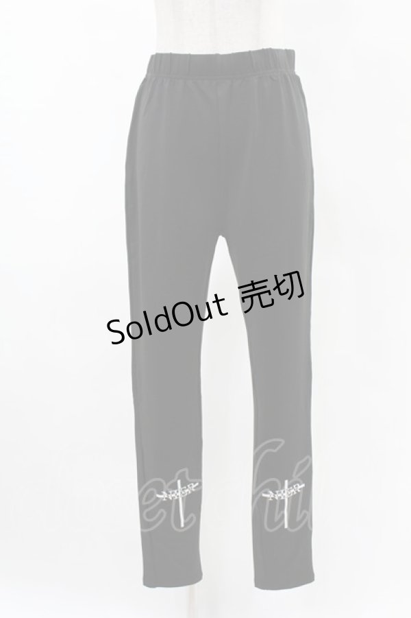 画像1: NieR Clothing / プリントレギンスパンツ F 黒 H-25-05-06-1006-PU-PA-KB-ZH (1)