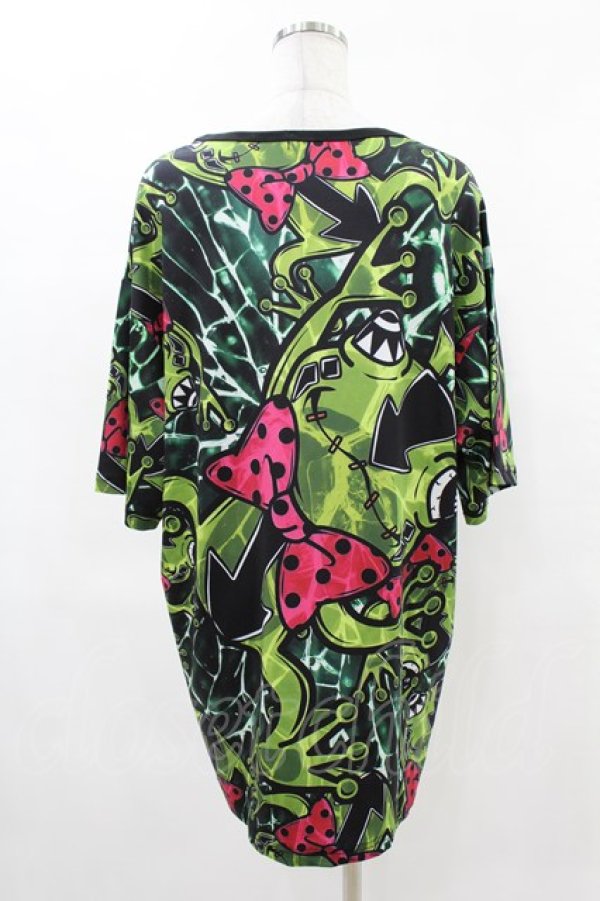 画像2: NieR Clothing / プリント半袖CUTSEW F 黒 H-25-05-06-1047-PU-TO-KB-ZH (2)