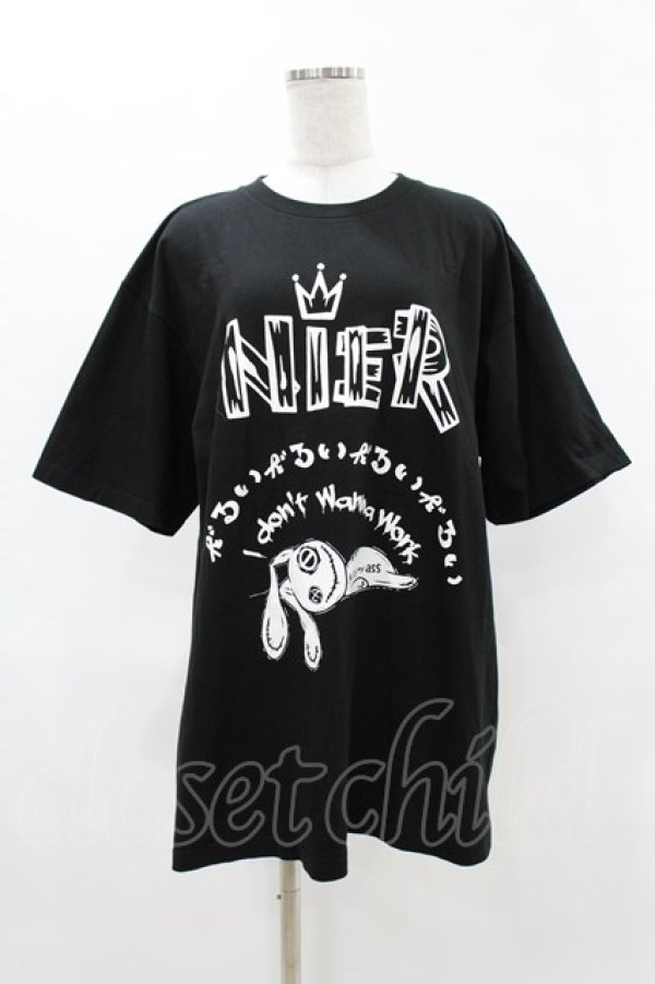 画像1: NieR Clothing / プリント半袖CUTSEW XL 黒 H-25-05-06-1049-PU-TO-KB-ZH (1)