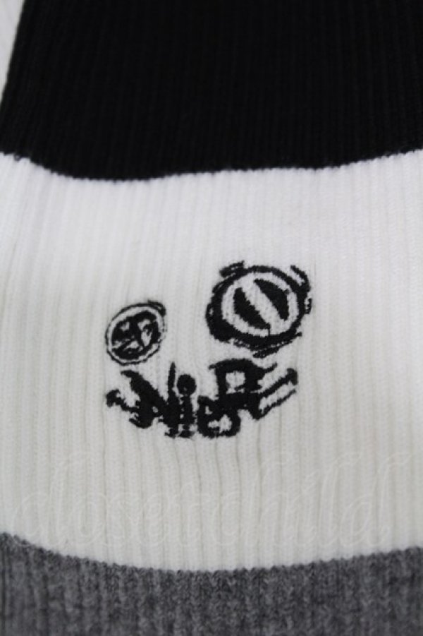 画像2: NieR Clothing / レッグカバー  白×グレー×黒 H-25-05-06-1001-PU-ZA-KB-ZH (2)