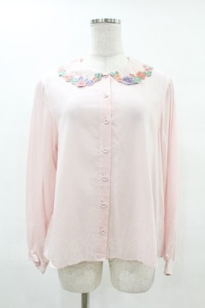 画像: Jane Marple / Flower embroidery collar blouse  ピンク H-25-05-06-1012-JM-BL-KB-ZH
