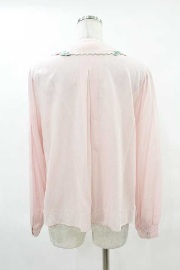 画像2: Jane Marple / Flower embroidery collar blouse  ピンク H-25-05-06-1012-JM-BL-KB-ZH (2)