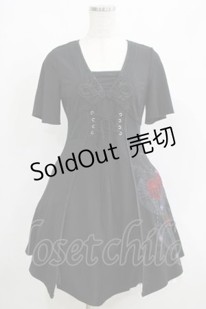 画像: Ozz oneste / アームカバー付リブ切替ワンピース  黒 H-25-05-06-078-OO-OP-KB-ZH
