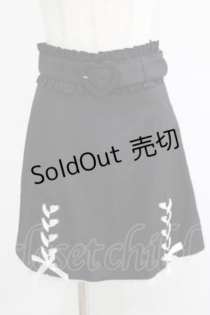 画像: Secret Honey / レースアップフリル台形スカート Free ブラック H-25-05-07-033-CA-SK-NS-ZH