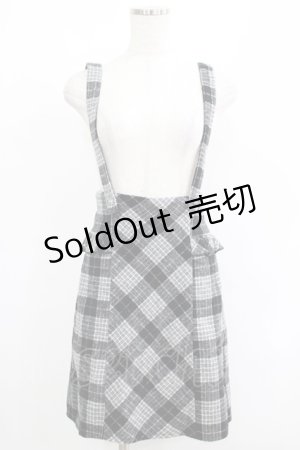 画像: evelyn / サスペンダーチェックスカート Free ブラック H-25-05-07-034-LO-SK-NS-ZH