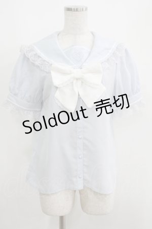 画像: Secret Honey / フリルセーラー半袖ブラウス Free サックス H-25-05-07-041-CA-BL-NS-ZH