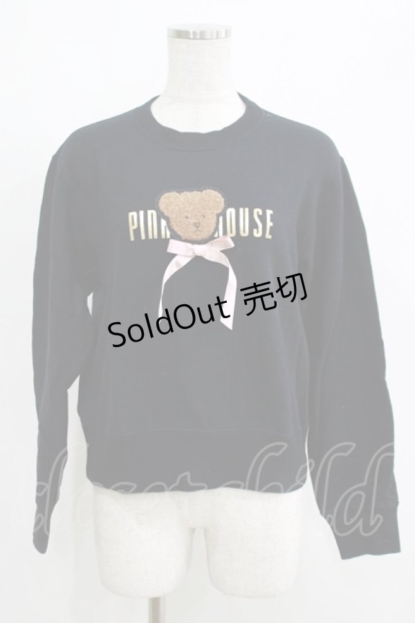 画像1: PINK HOUSE / misako×erinkoくまワッペントレーナー 3（M) ブラック H-25-05-07-049-LO-TO-NS-ZH (1)