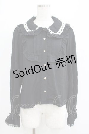画像: axes femme kawaii / 梯子レース丸襟ブラウス M ブラック H-25-05-07-051-AX-BL-NS-ZH